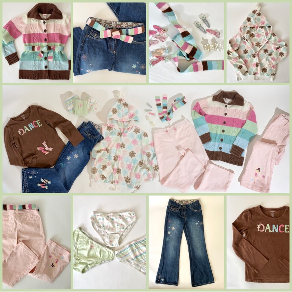 GYMBOREE ❄️ 4 piece MATCHING ❄️ DANCE 🩰 WINTER THEME ❄️ CLOTHING AND ACCESSORIES
